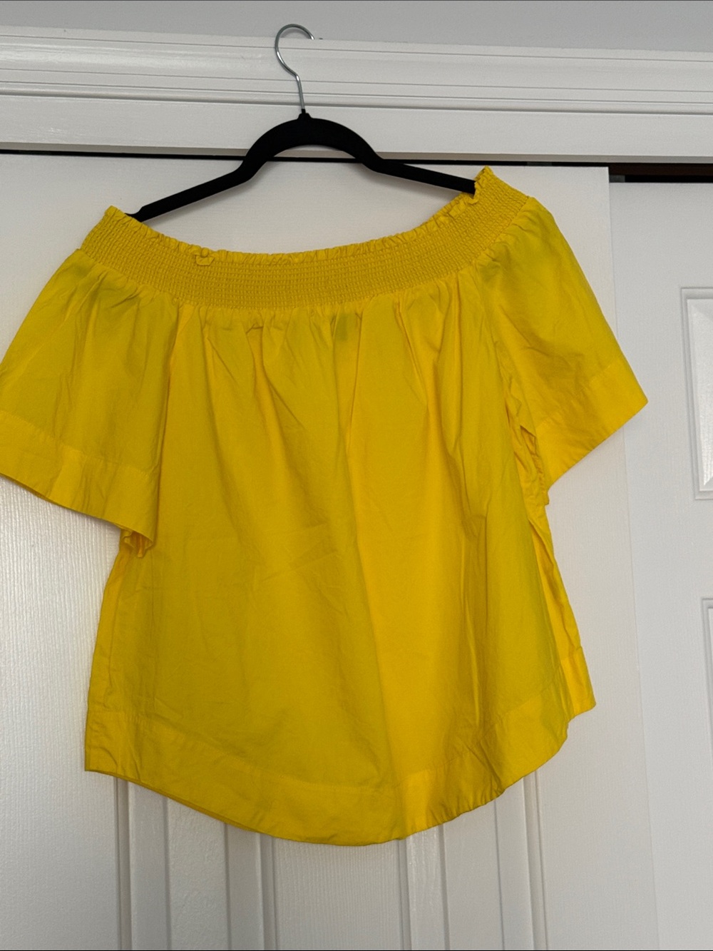 J. Crew Bright Yellow off the shoulder top